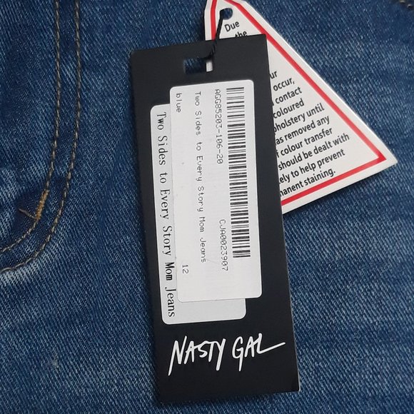 Nasty Gal "Two Sides to Every Story Mom Jeans" Sz. 8 NWT - Picture 10 of 14